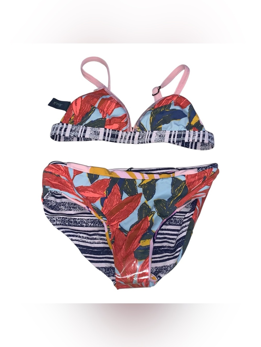 New MAAJI Girl Reversible Tropical Print Bikini 2 Piece Swimsuit Set